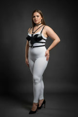 Open-Cup Bustier Top with Choker, Sculpted Chest Panel, Editorial Bustier, Plus Sizes Statement Underbust