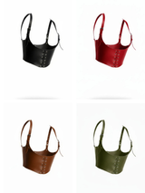 Shoulder-Suspended Underbust Corset Belt: Faux Leather, Plus Sizes