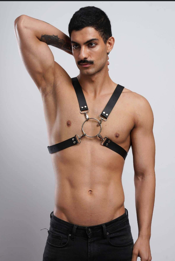 Leather Men’s Chest Harness, Performance & Clubwear Harness