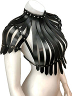 Adjustable Leather Chest & Shoulder Harness, Noir Cage Corset Top