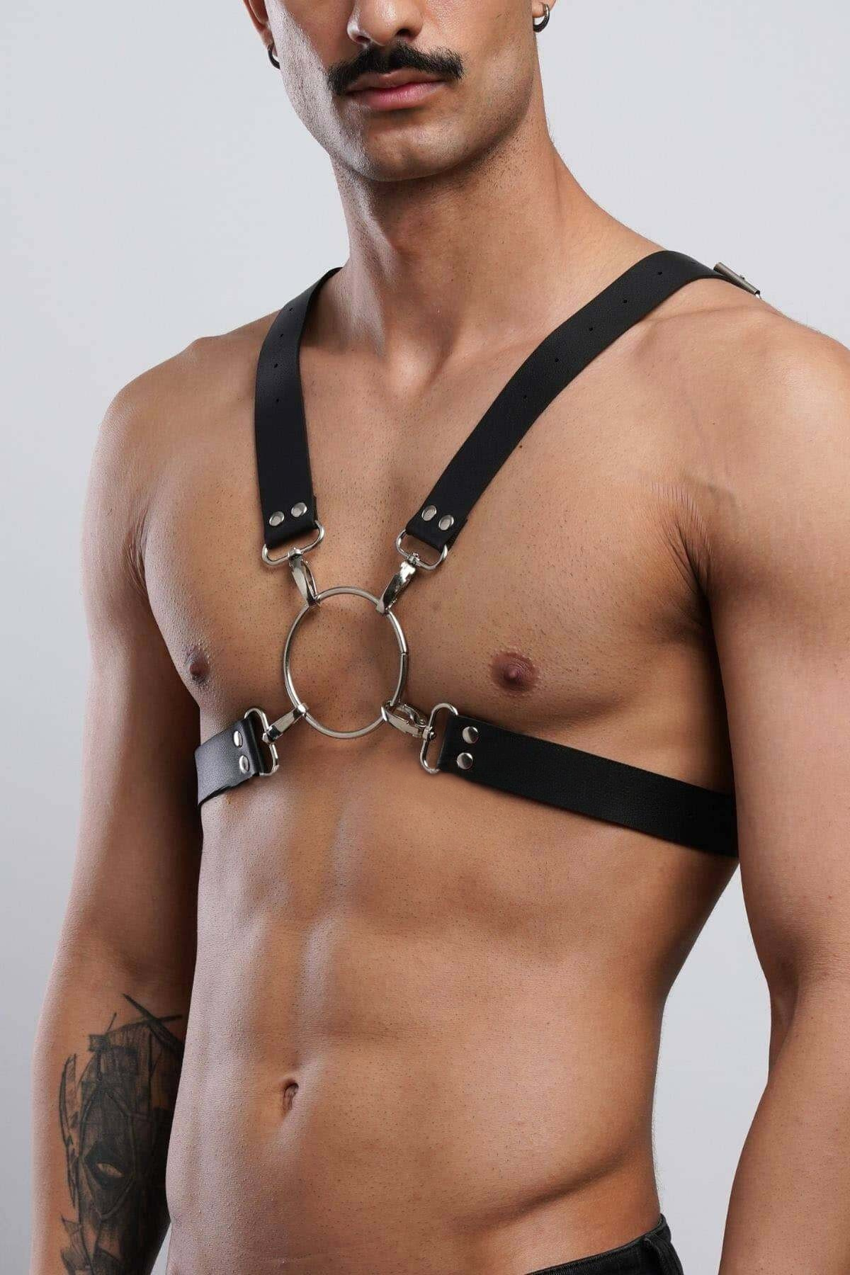 Leather Men’s Chest Harness, Performance & Clubwear Harness