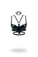 Open-Cup Bustier Top with Choker, Sculpted Chest Panel, Editorial Bustier, Plus Sizes Statement Underbust