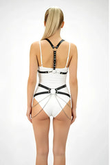 O-Ring Chain Harness & Waist Belt, Sculpted Chest Harness, Bustier Top with Straps, Plus Size