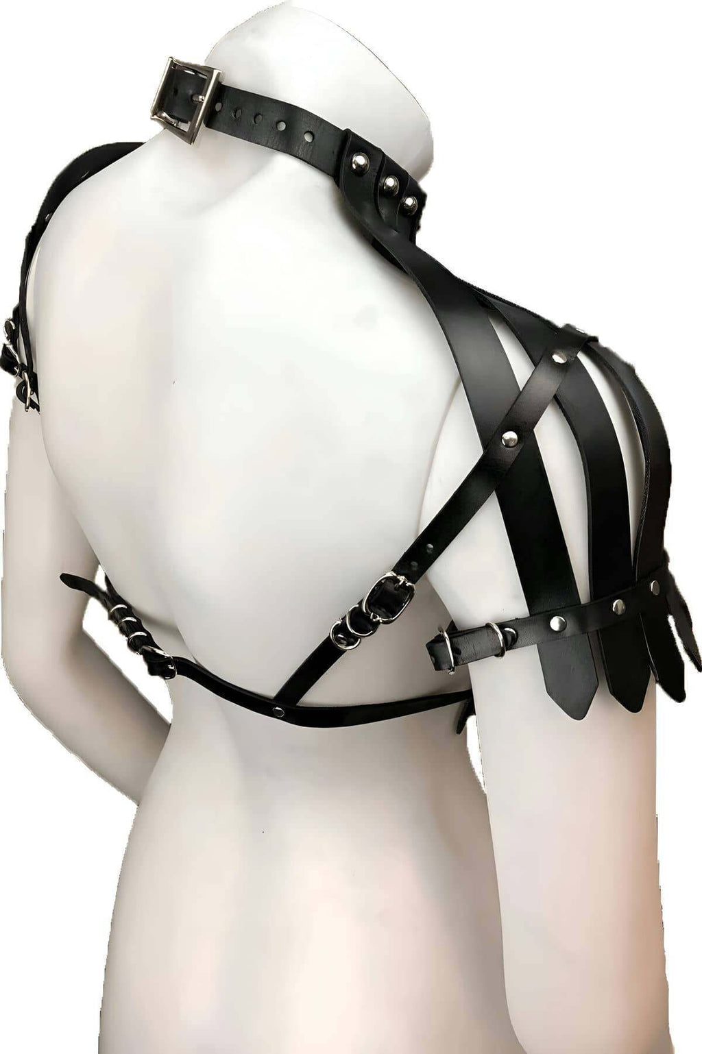 Adjustable Leather Chest & Shoulder Harness, Noir Cage Corset Top