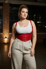 Shoulder-Suspended Underbust Corset Belt: Faux Leather, Plus Sizes