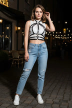 Adjustable Lace-Up Corset Harness: Plus Size and Color Options