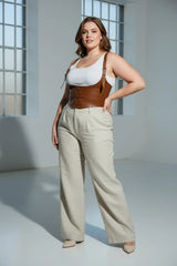 Shoulder-Suspended Underbust Corset Belt: Faux Leather, Plus Sizes