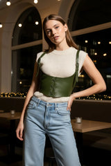 Shoulder-Suspended Underbust Corset Belt: Faux Leather, Plus Sizes