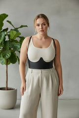 Adjustable Underbust Harness Top: Faux Leather Shoulder-Strap Corset Style