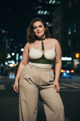 Adjustable Underbust Corset Harness with Choker, Faux Leather, Plus Size Options