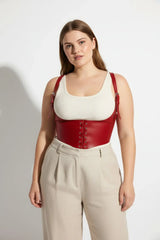 Shoulder-Suspended Underbust Corset Belt: Faux Leather, Plus Sizes