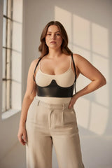 Adjustable Underbust Harness Top: Faux Leather Shoulder-Strap Corset Style