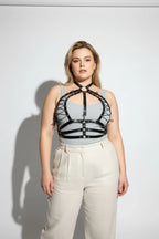 Adjustable Lace-Up Corset Harness: Plus Size and Color Options