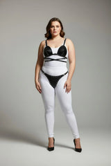 Handmade Vegan Leather Bustier and Panties, Plus Size Adjustable Leather Lingerie, Black-Red-Green-Brown Colors