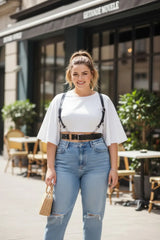 Adjustable Shoulder Strap Harness Belt: Faux Leather, Multiple Colors and Sizes