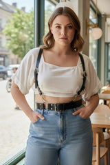 Adjustable Shoulder Strap Harness Belt: Faux Leather, Multiple Colors and Sizes