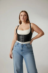 Shoulder-Suspended Underbust Corset Belt: Faux Leather, Plus Sizes