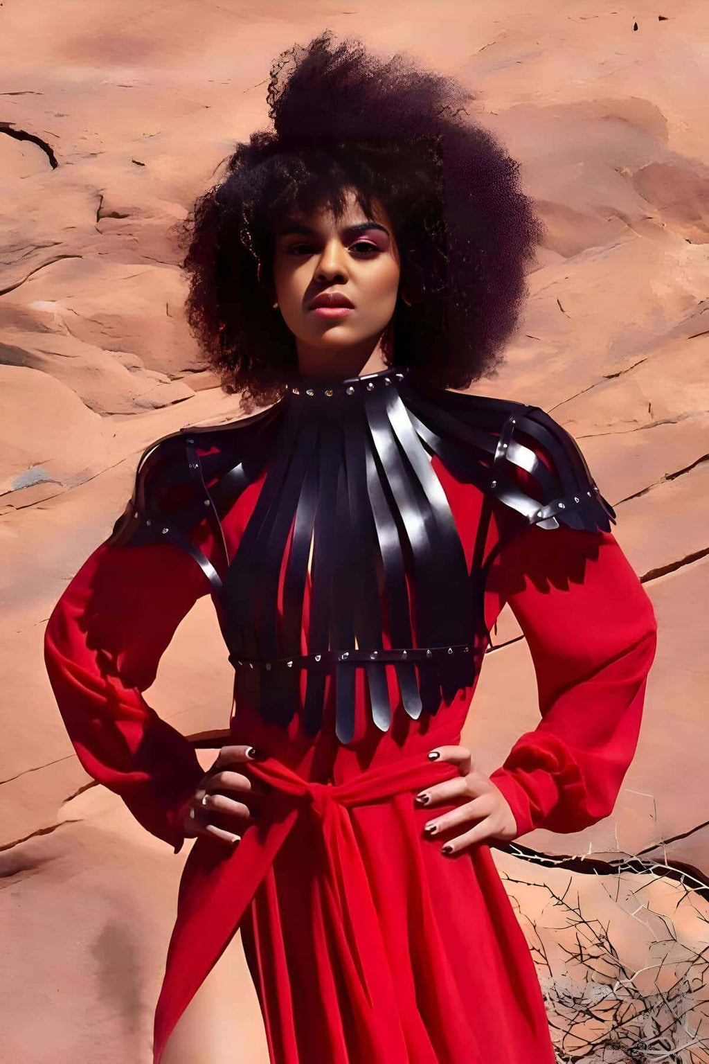 Adjustable Leather Chest & Shoulder Harness, Noir Cage Corset Top