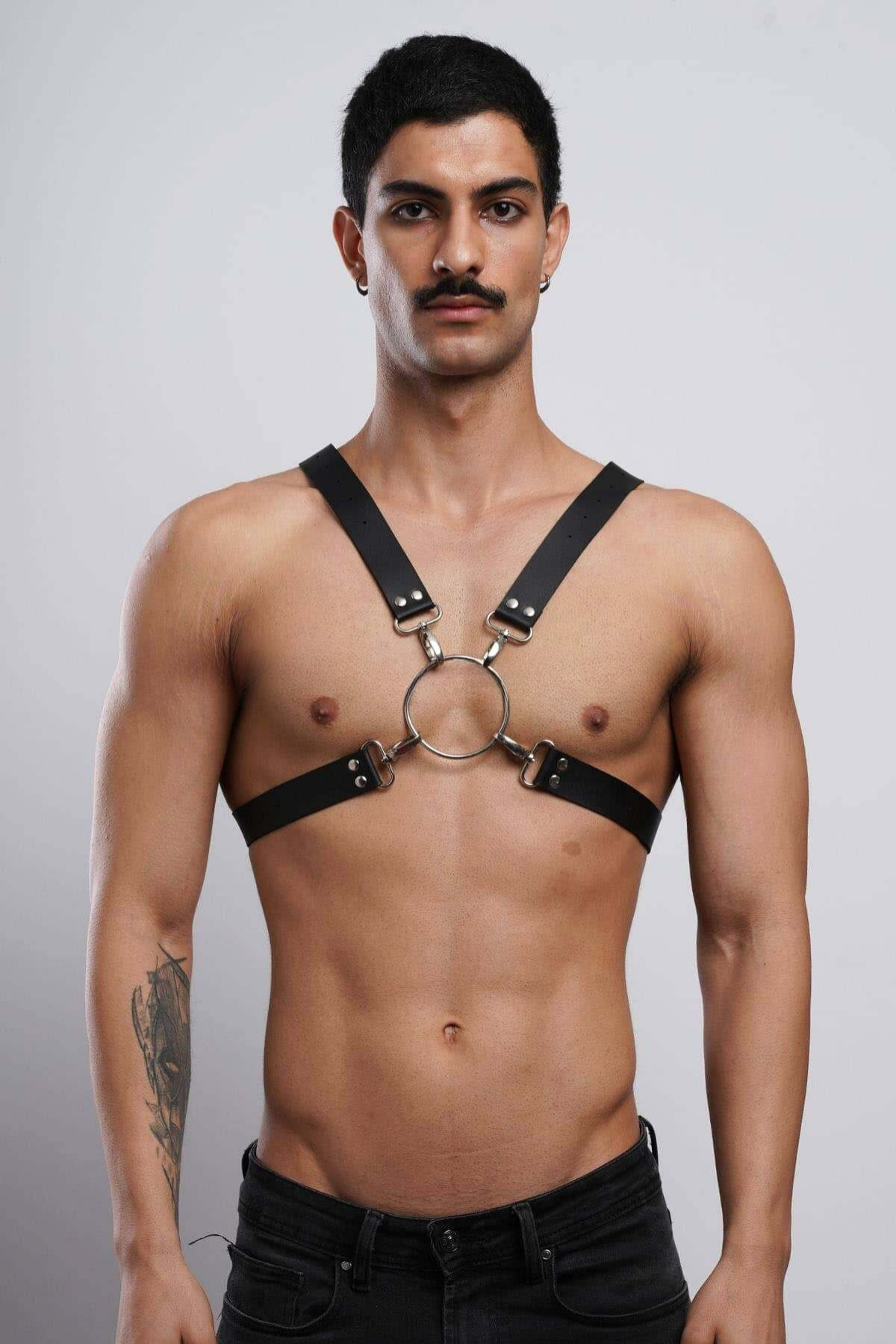 Leather Men’s Chest Harness, Performance & Clubwear Harness